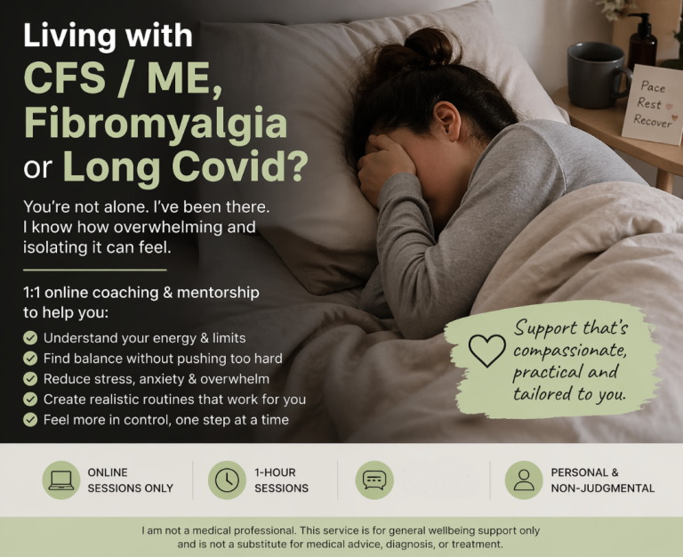 Fibromyalgia / Chronic Fatigue / Long Covid / ME Support – Energy & Recovery Coaching (Online)