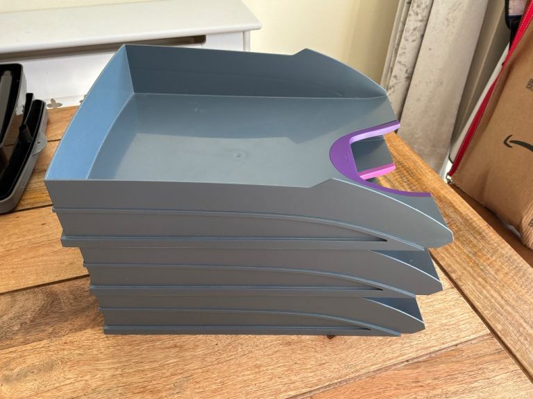 Varicolor stackable letter trays X 3 used good. Pick up 