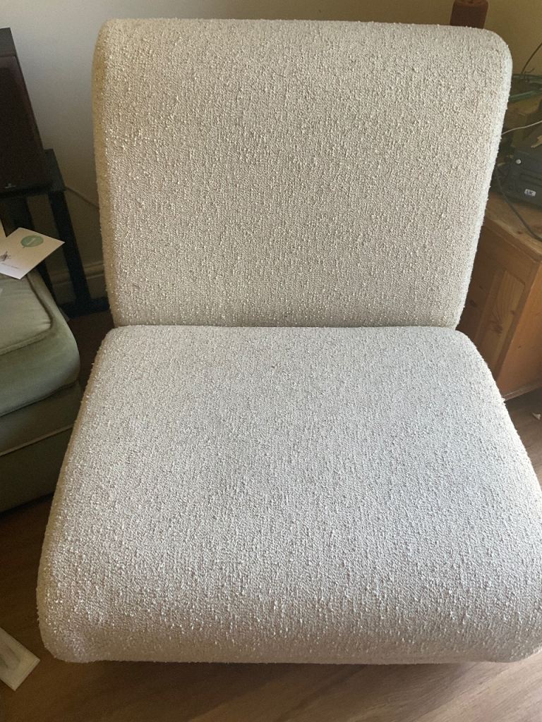 2 x boucle sofa bed armchairs