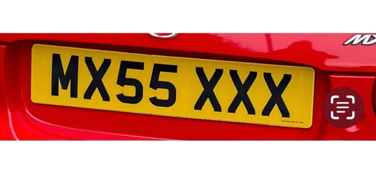 MX55XXX Car Registration For Sale - Ideal for Mazda MX5