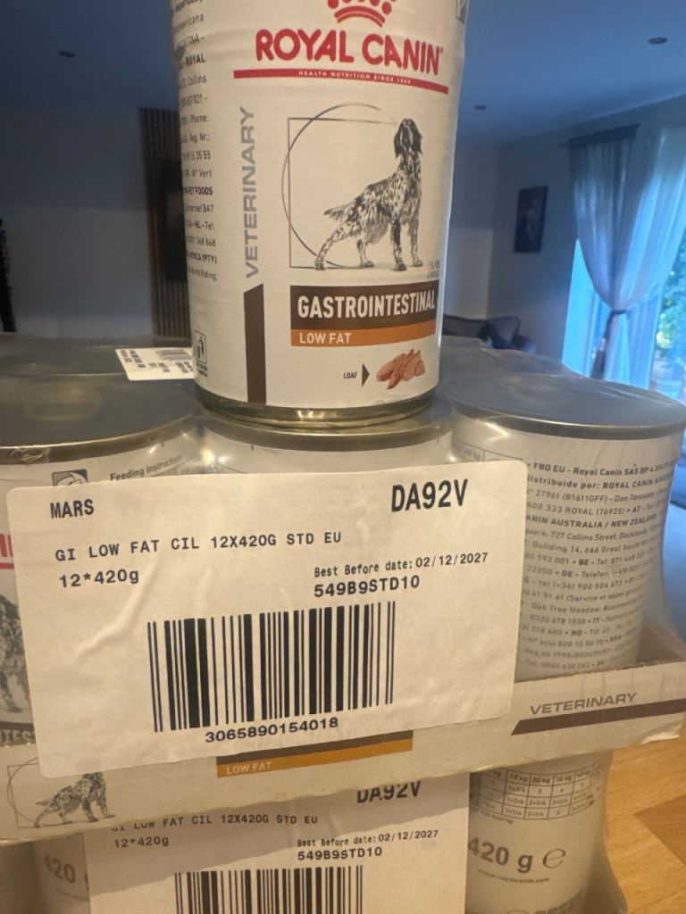 Royal Canin gastrointestinal dog food 24 tins