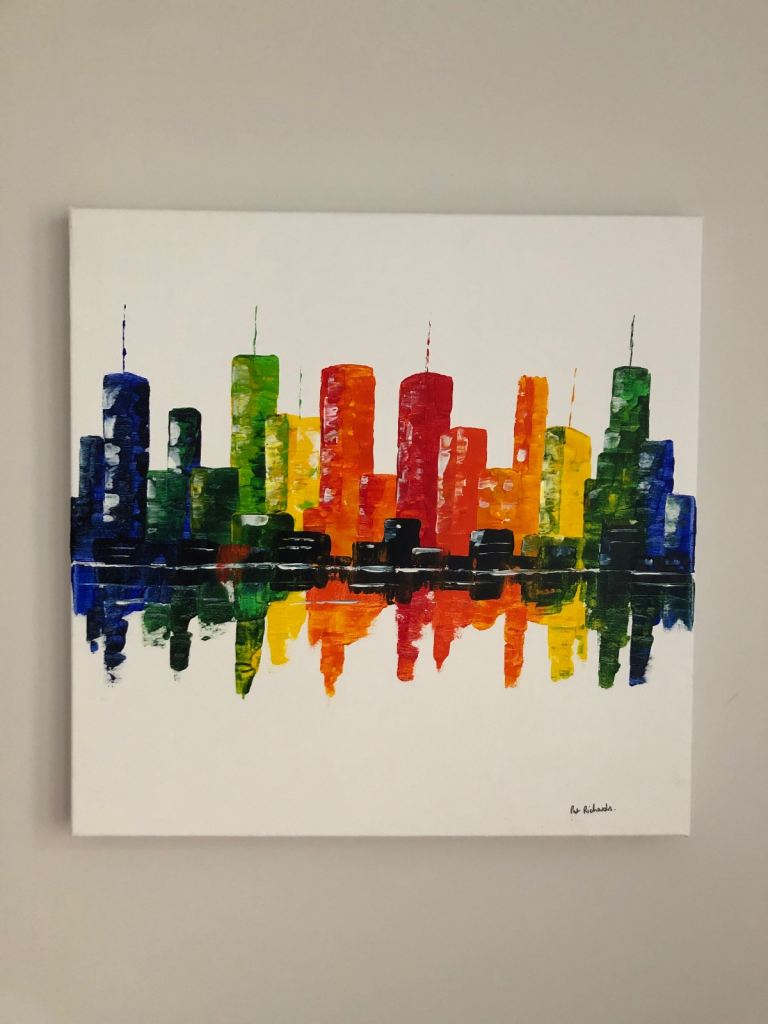 Vibrant Skyline Canvas Painting – As Good As New