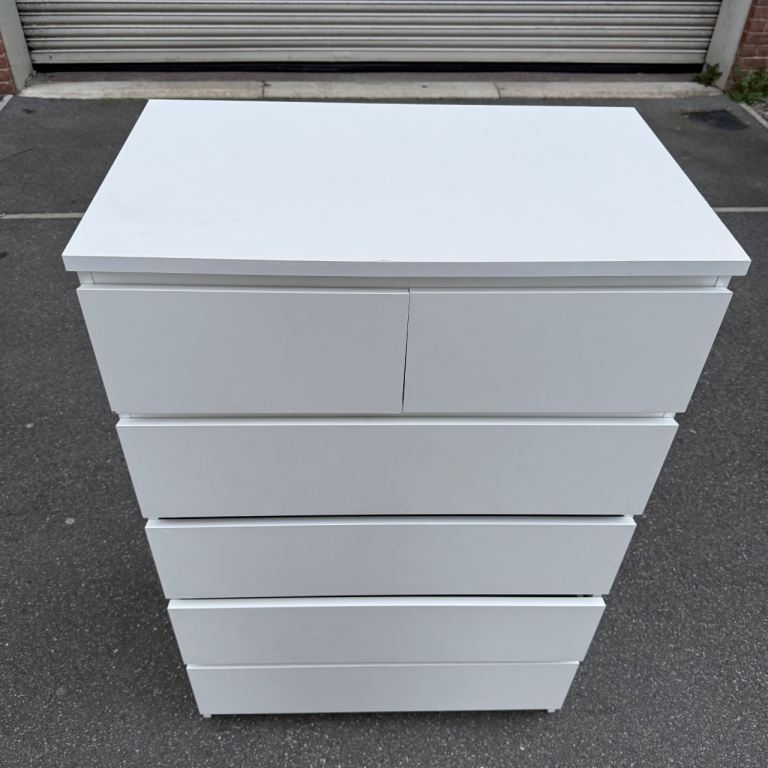 FREE DELIVERY IKEA MALM chest of 6 drawers, white, in good condition.