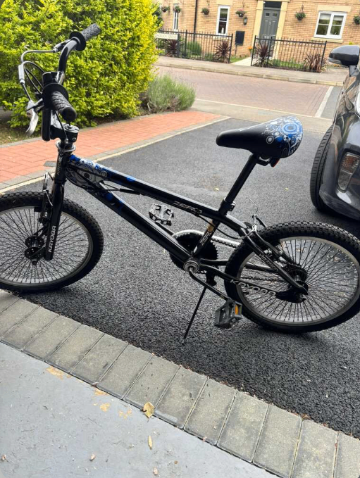 Kids BMX Cycle - Black with Blue Accents, As good as new