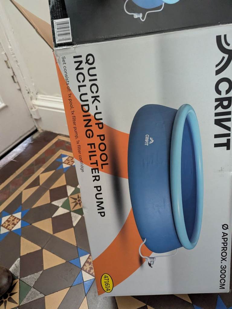 CRIVIT Quick-Up Pool with Filter Pump - New, Approx 300cm