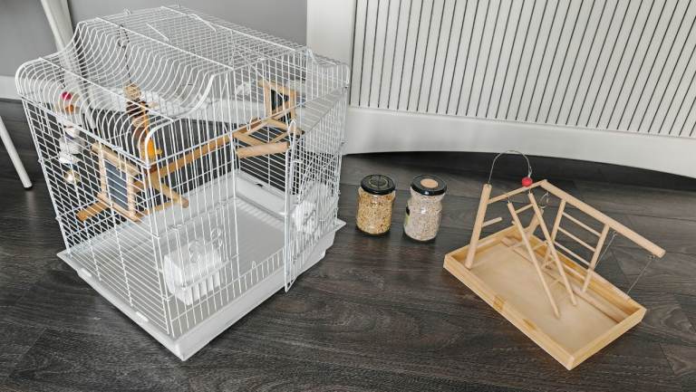 Full set bird cage and playground for budgie, canary, parrot