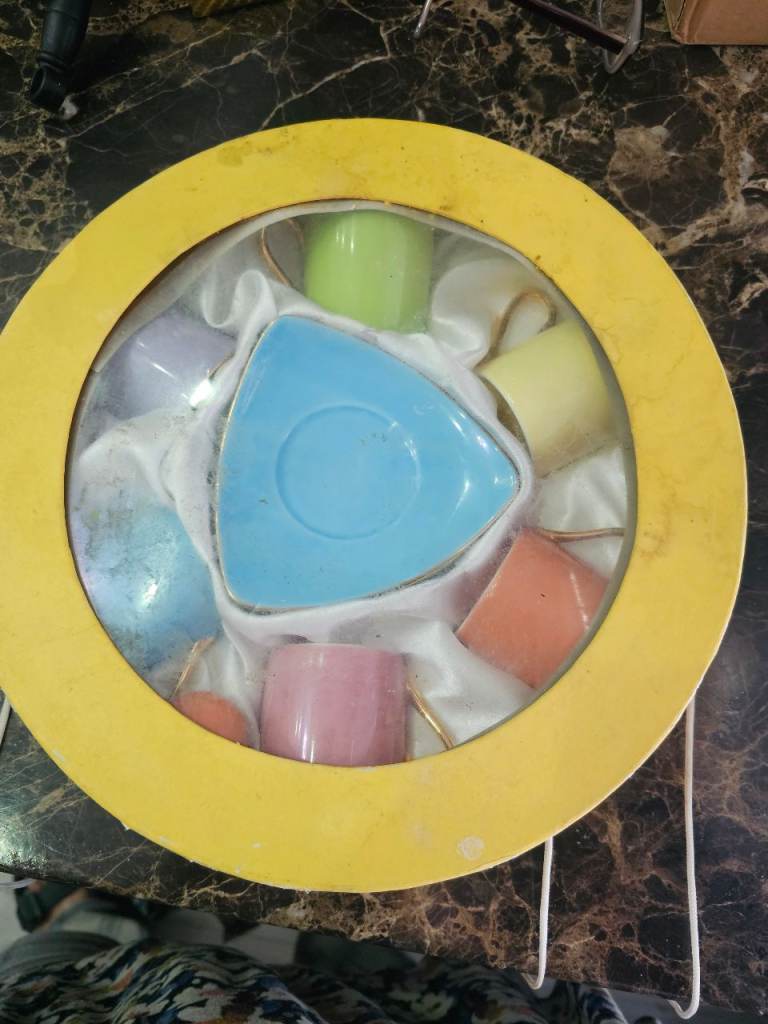 New Multicoloured Ceramic Tea/Coffee Cup and Saucer Set