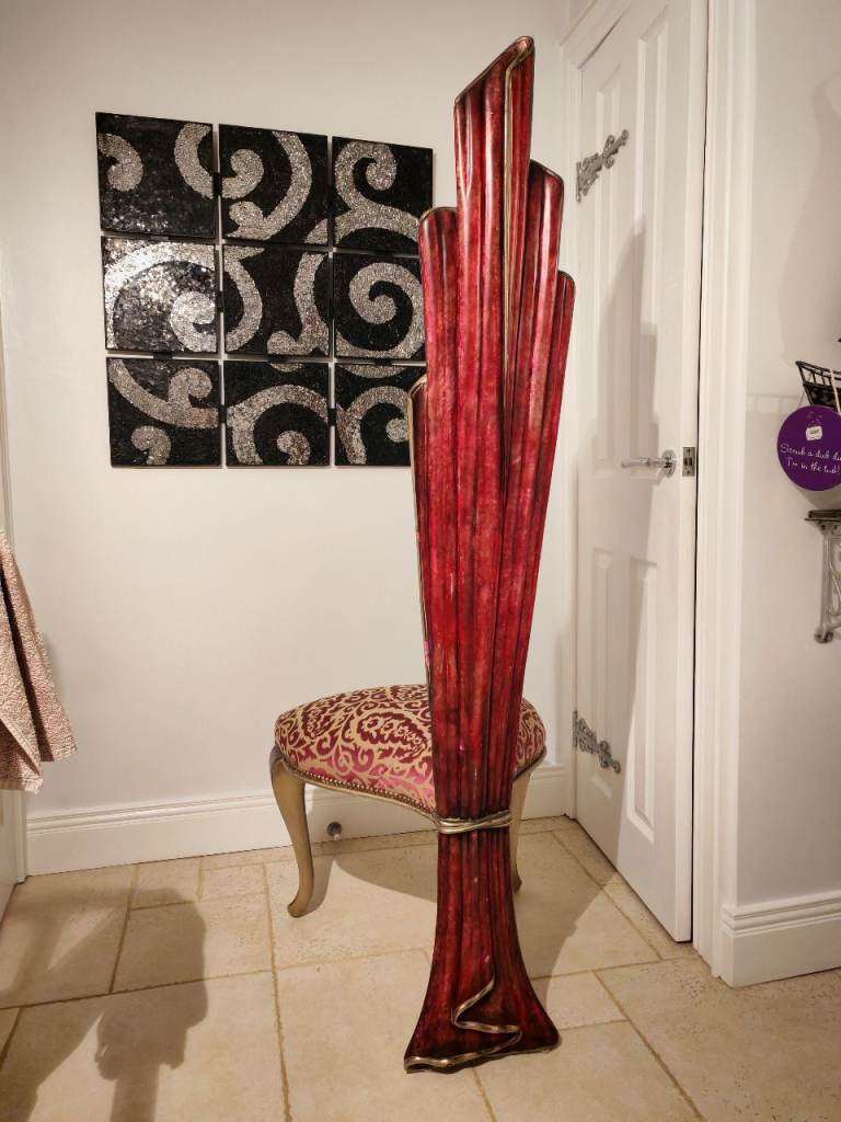 Unique Red High Back Decorative Chair – Statement Piece