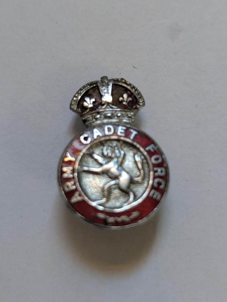 Vintage Army Cadet Force Lapel Button Enamel Badge by Firmin Birmingham