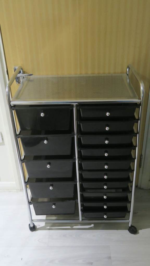15 Drawer Rolling Storage Trolley Cart - Hairdressing - Beauty - Makeup