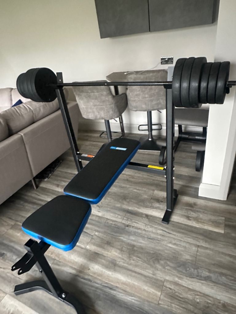 Pro Fitness Multi Function Folding Workout Bench with 50kg Weight Package