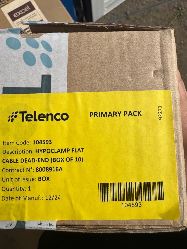 Telenco HYPOCLAMP FLAT Cable Dead-End (Box of 10) – New