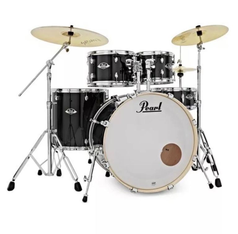 Pearl Export EXX 22" Rock Drum Kit - Jet Black Including cymbals