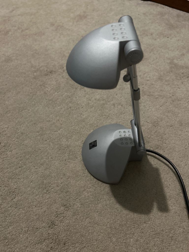 Original desk lamp, mains operated, extendable and adjustable in Grey
