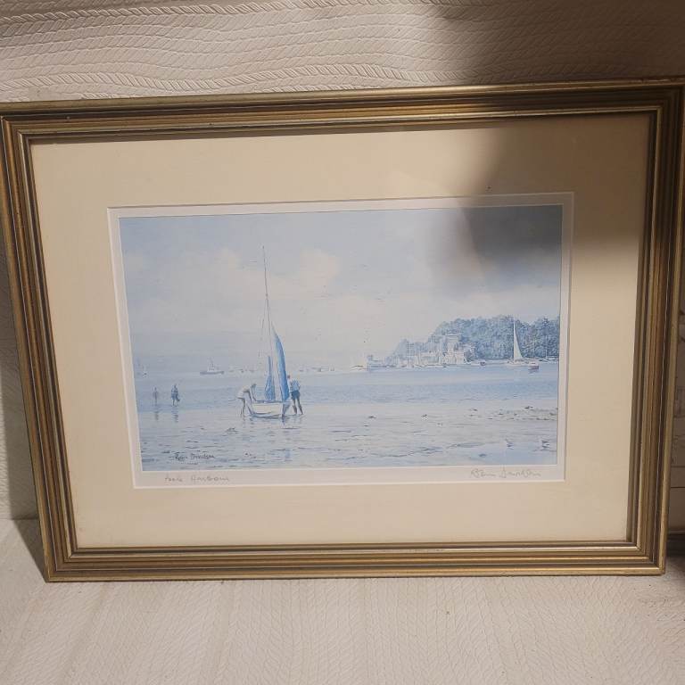 Robin Davidson  Poole Harbour  Framed Print Excellent Condition 
