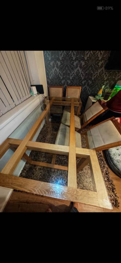 Glass table with chairs 