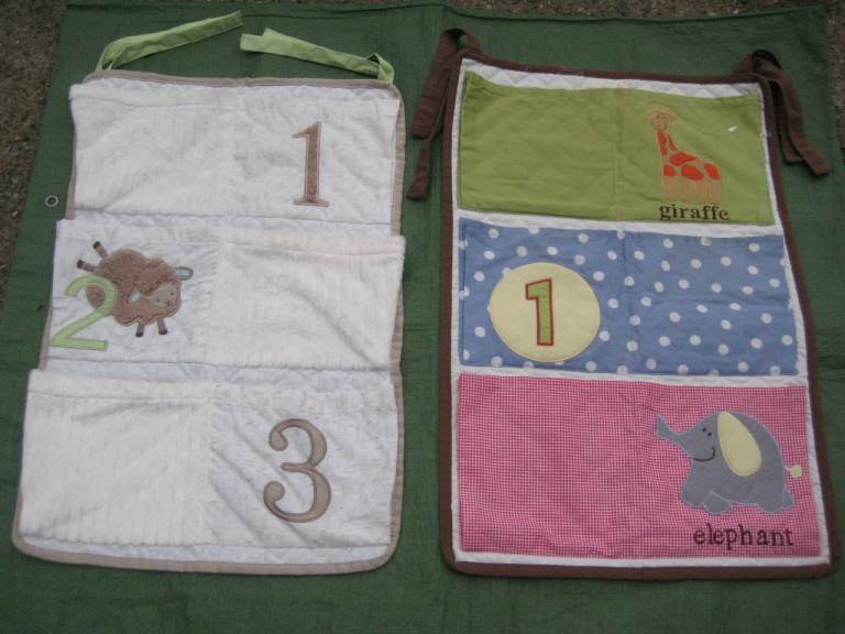 Three Hanging Storage Panels, Three Hanging Padded Panels and a Small Cushion - All for £5.00