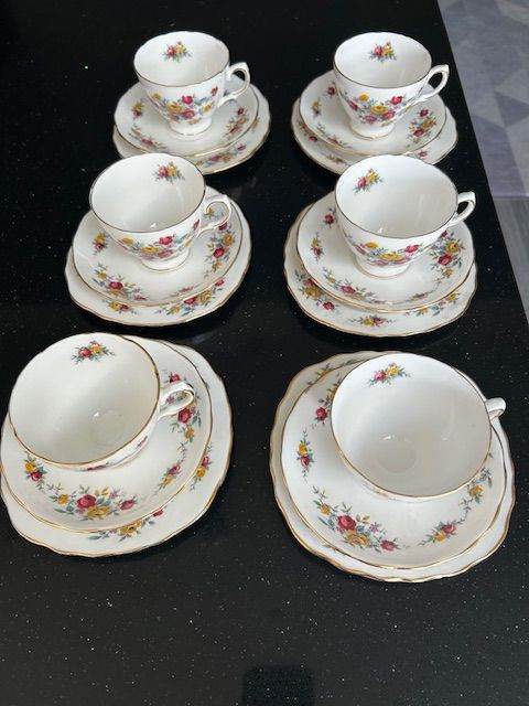 Vintage Crown Royal Bone China Tea Set for 6
