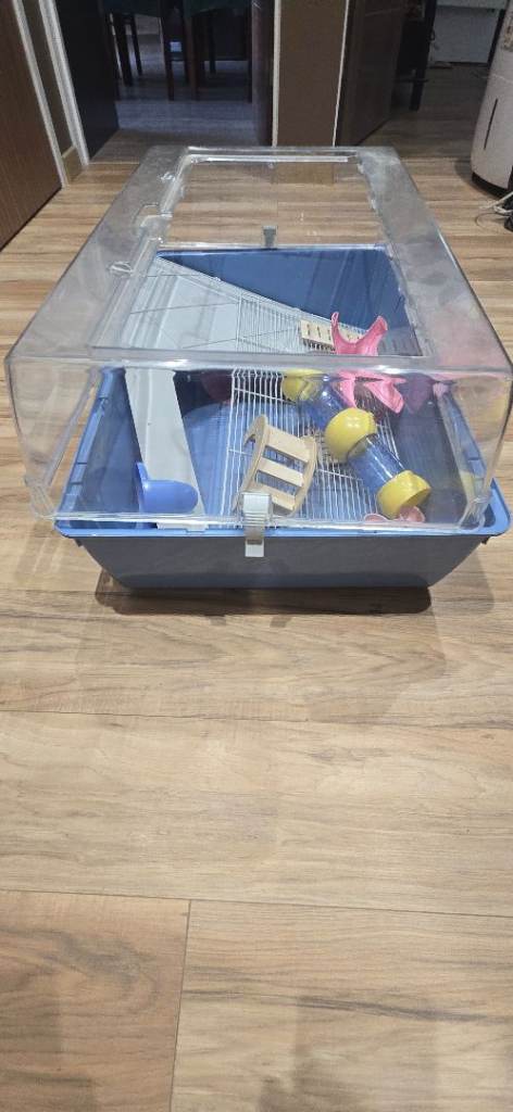 Hamster cage with accessories and hamster food