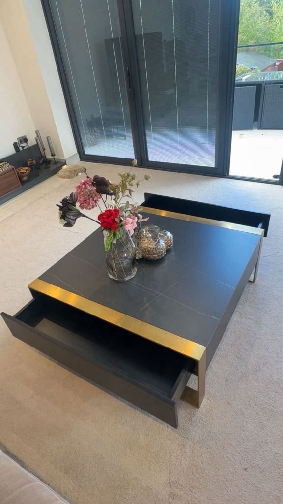 Italian Gold and Black Coffee Table