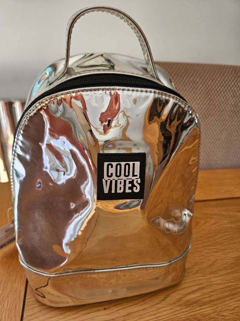 New silver purse/ rucksack, with tag from  Next