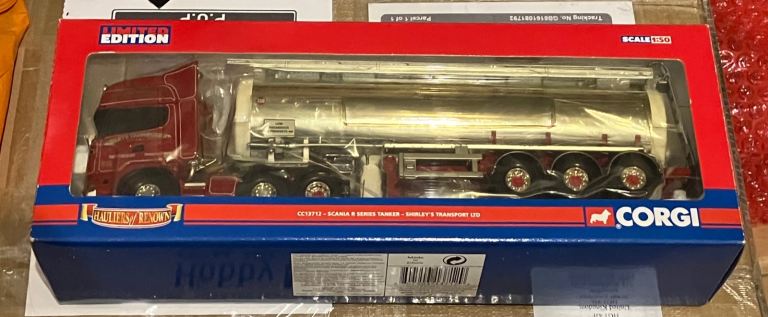 Rare Corgi CC13712 SCANIA R series tanker "Shirley's Transport Ltd"