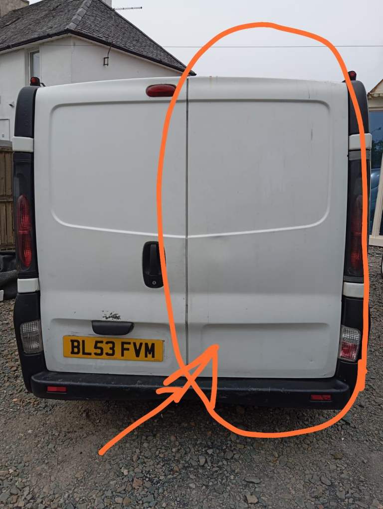 VAUXHALL VIVARO REAR DOOR O/S 2001 - 2013 Also Works For Renault Trafic and Nissan Primastar