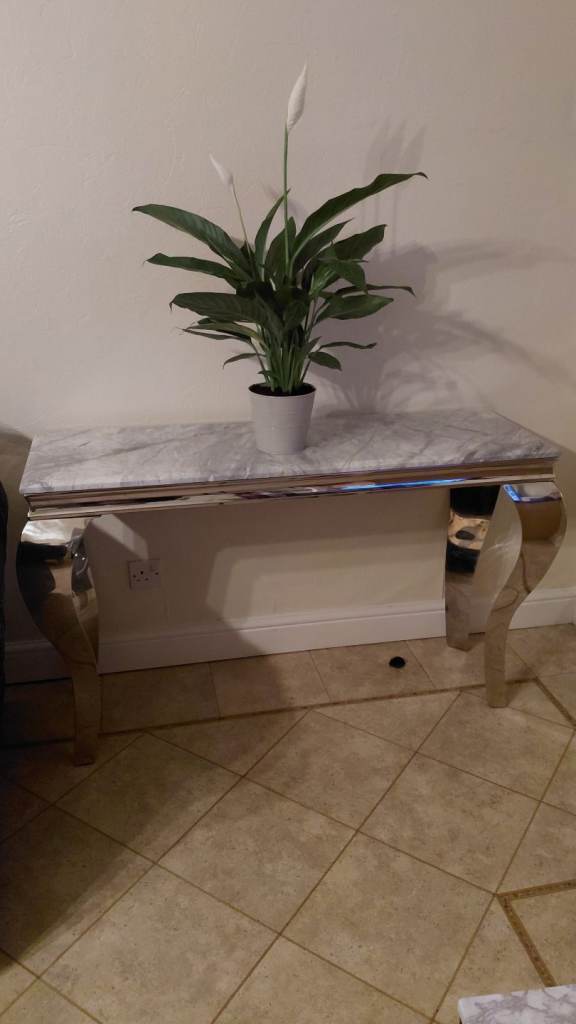 Louis Marble grey console side table 