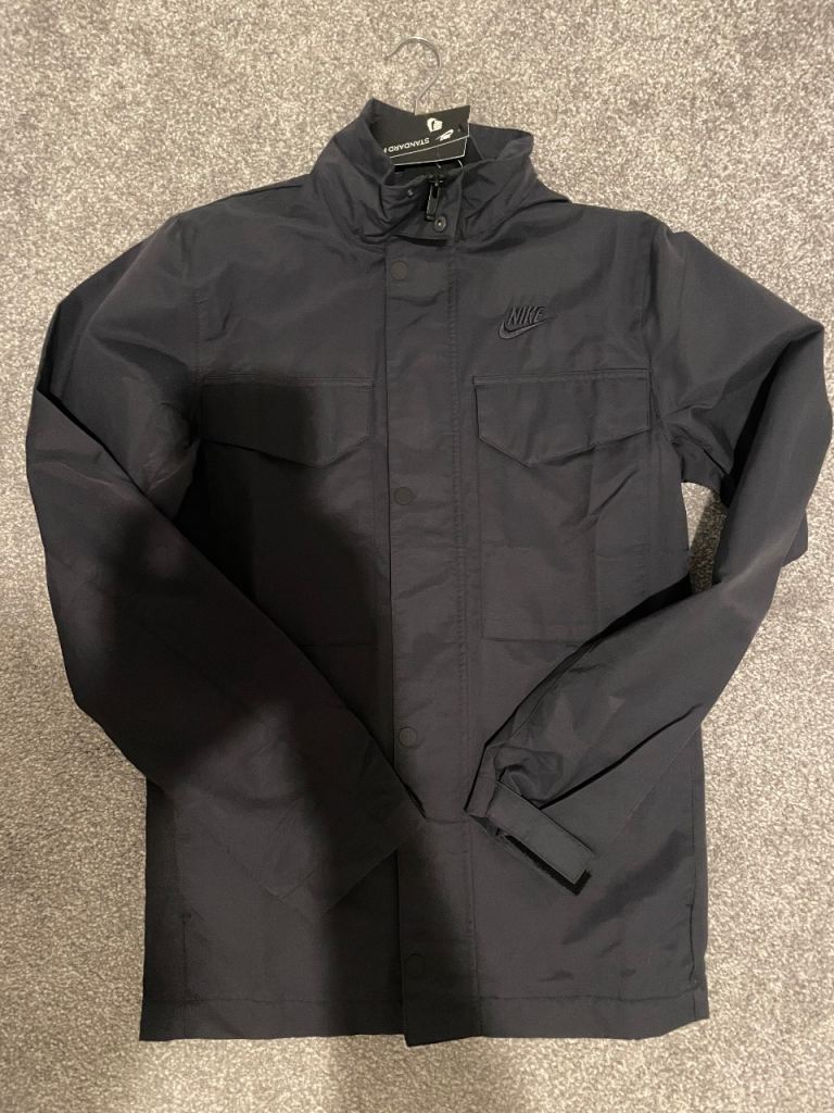 Mens nike black lightweight jacket / coat - extra small - new