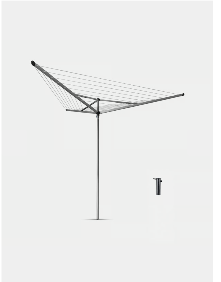 Brabantia Rotary Essential 30 metres with Ground Tube, Ø35 mm - Metallic Grey