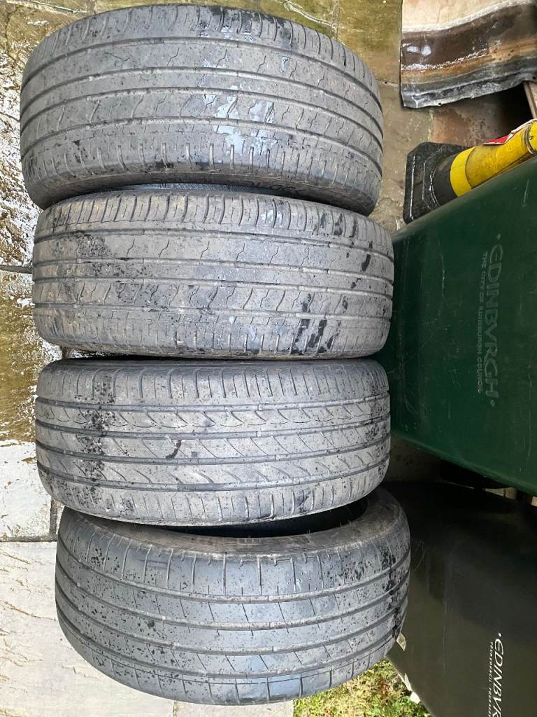 Four 225 x 45 xR17 tyres - good condition £15 each