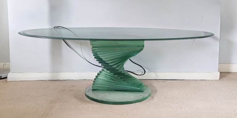 Glass coffee table / tv stand art deco