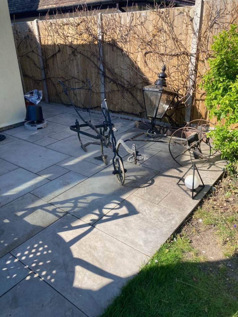 Horse drawn plough and seed drill