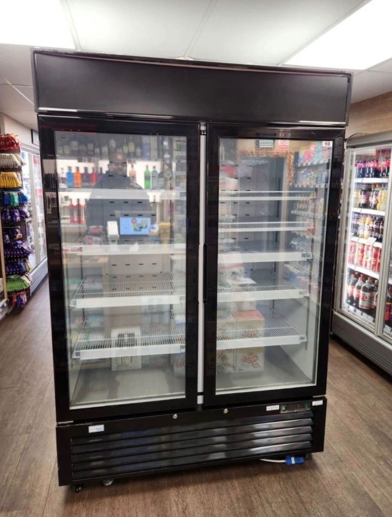 Commercial 2 Glass Door Upright Display Freezer