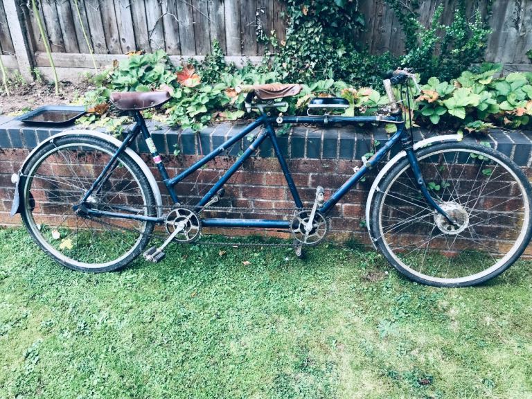 Vintage Tandem Bicycle – Blue, Fair Condition