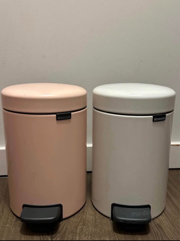 Brabantia bin 3L*2 pink and white