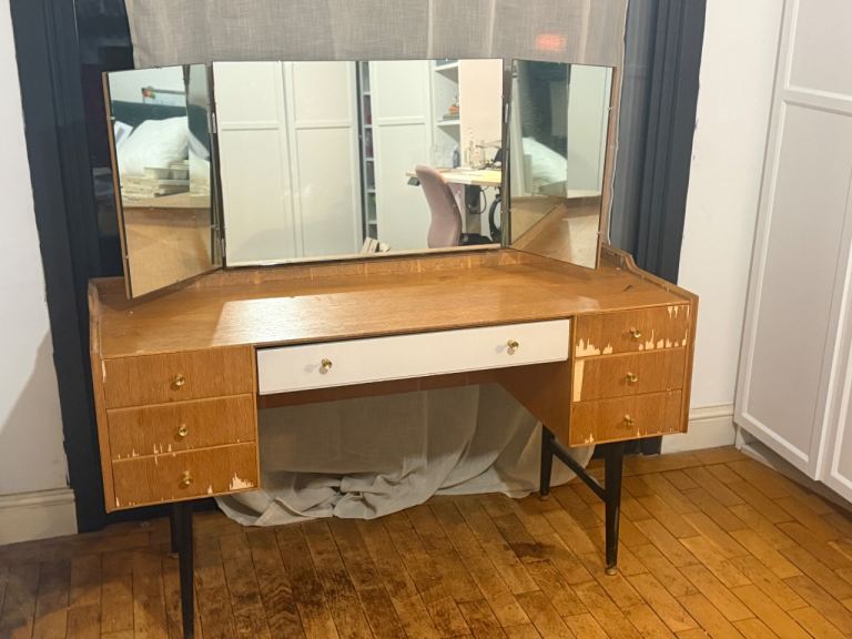 Mid century dressing table with mirror 