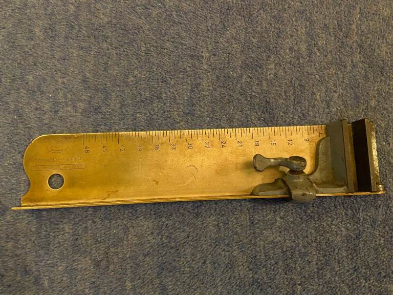 Vintage Wietscher Solingen Brass Letterpress Composing Stick 260mm Flip Lever
