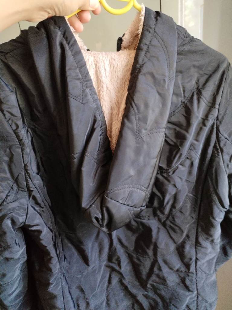 Black Women's Hooded Winter Jacket – Fleece Lined