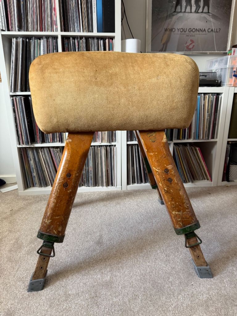 Vintage Wooden Vaulting Horse / Pommel Horse Stool