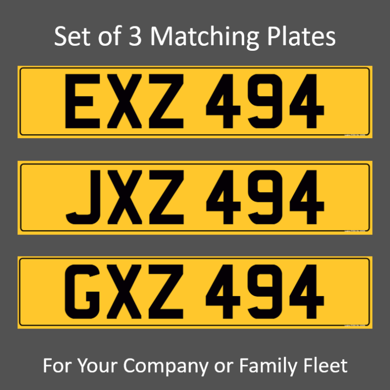 Three Matching Dateless Cherished Registration Number Plates