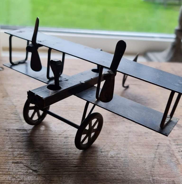 Vintage Millatary WW1 RAF Metal Bi-plane