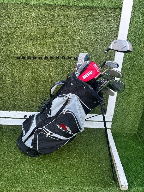 Slazenger Driver + Hogan Hybrids Micuno Irons, Dunlop Putter, Trespass Bag UK delivery & PayPal