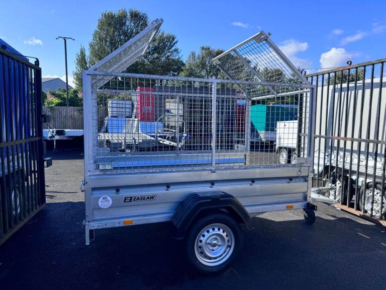 BRAND NEW ZASLAW 7FT X 4FT SINGLE AXLE TRAILER WITH 80CM MESH 750KG