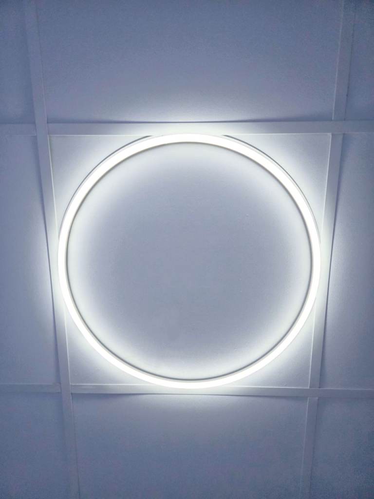 40W Halo Circular LED Linear Frame Light, Bright Cool White, Fitting 600 x 600mm Suspended Ceiling