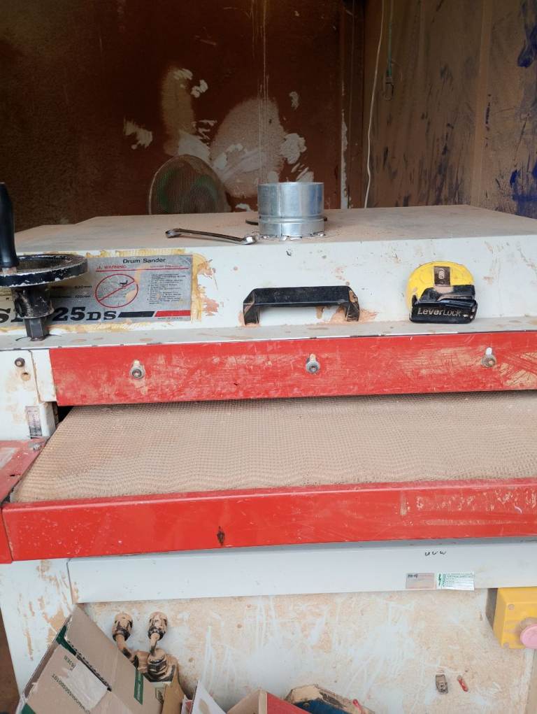 Wood workshop with equipment and stock