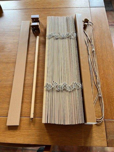 Two Oak wood effect Venetian Blinds 60 cm wide, 180cm drop