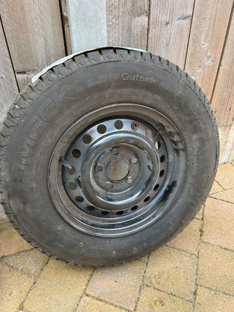 Caravan spare wheel and tyre 
