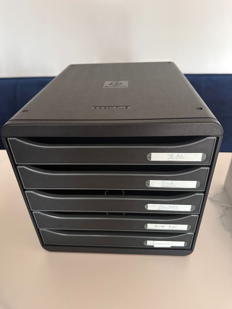 5 drawer solid filing tray