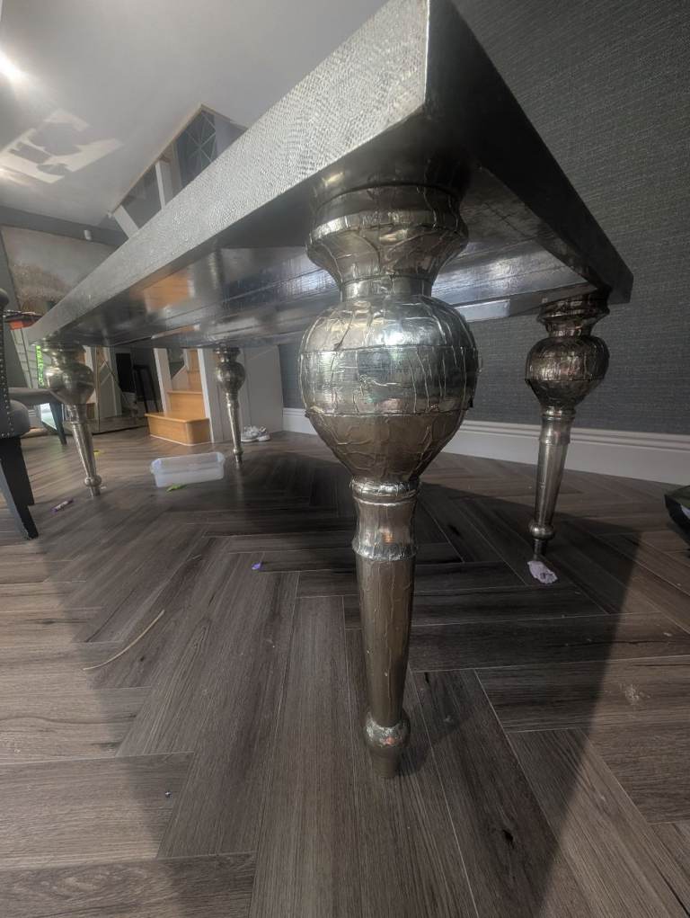 Dining table 8 seater silver table 